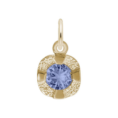 September Birthstone Petite Charm in Sterling Silver/ Gold Plated