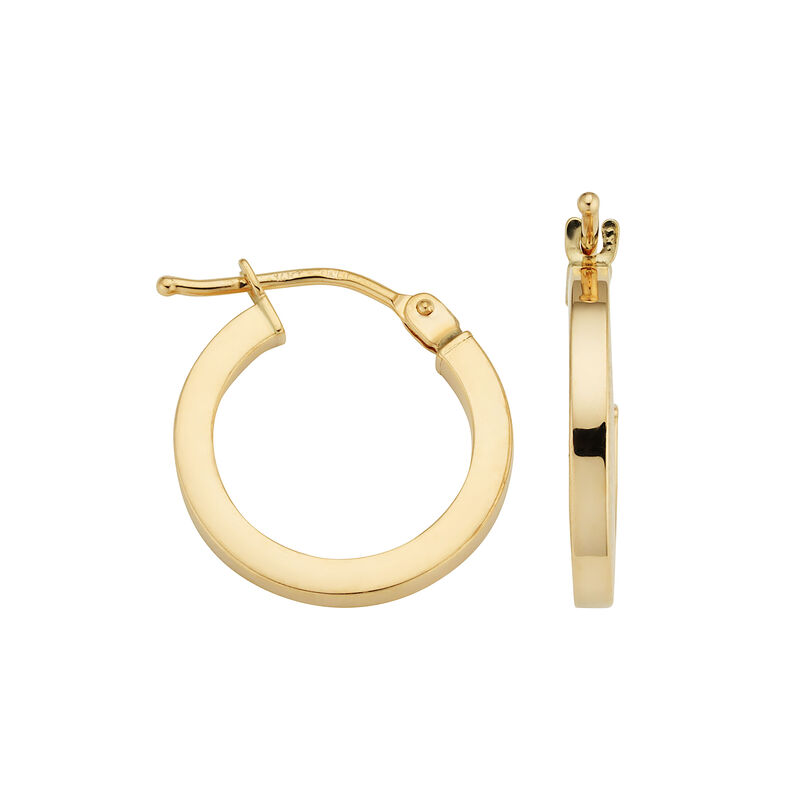 Flat Hoop Earrings in 14k Yellow Gold image number null