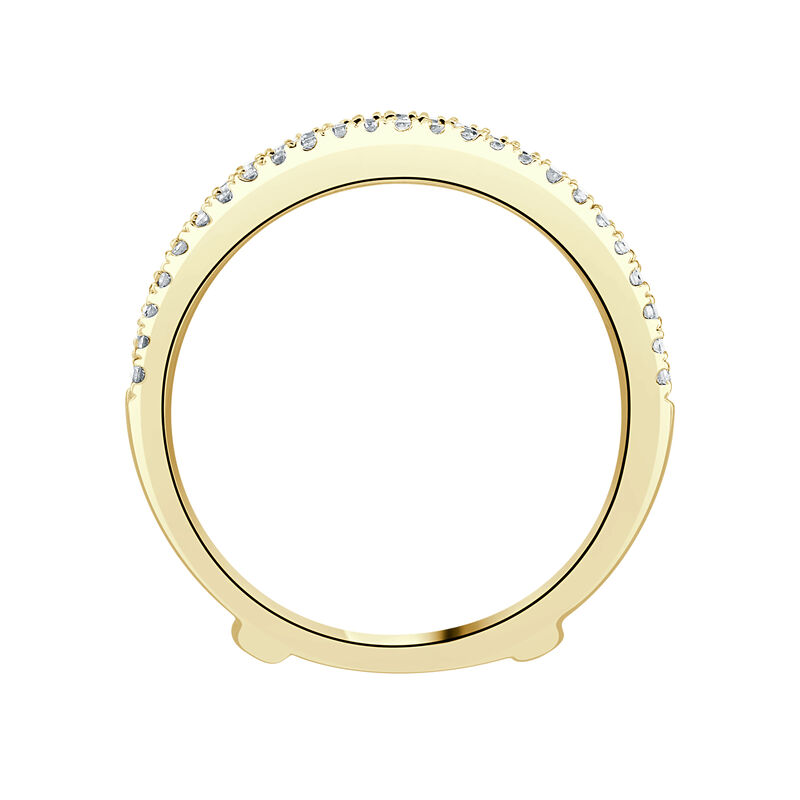 Round Natural Diamond 1/4ctw. Classic Wedding Ring Enhancer in 14k Yellow Gold image number null