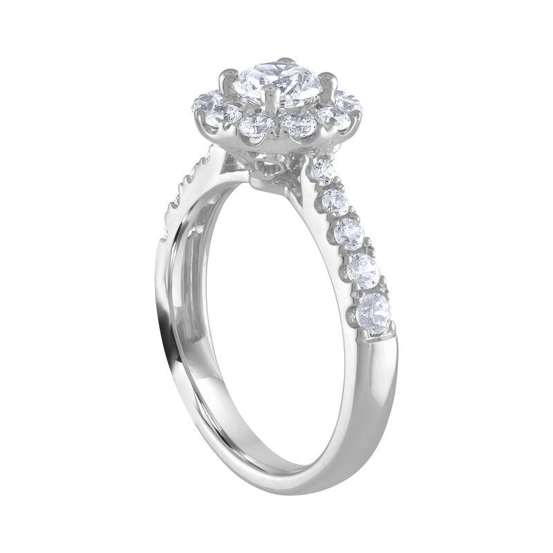 Lab Grown 1½ctw. Brilliant-Cut Diamond Halo Engagement Ring in 14k White Gold image number null