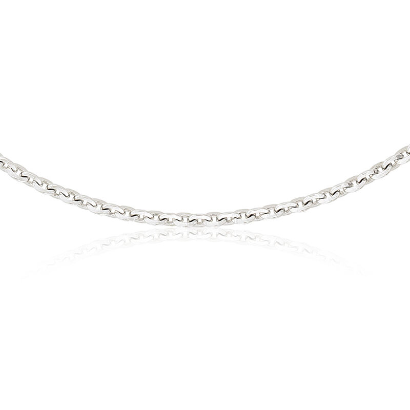 Diamond Cut 24" Sterling Silver Oval Cable Chain image number null