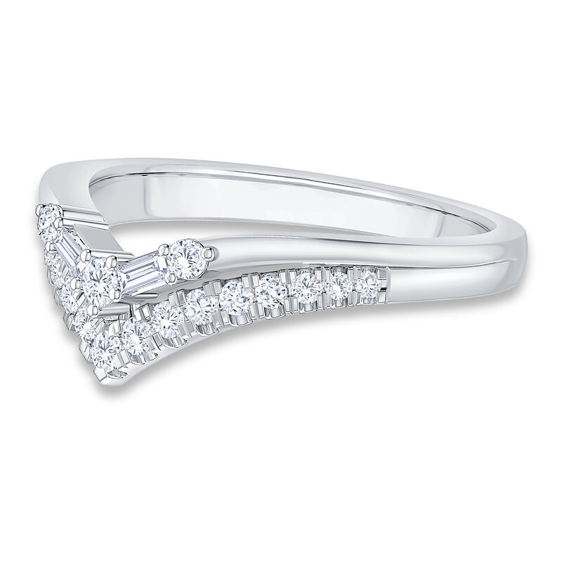 Diamond Baguette Contour & 14k White Gold Anniversary Ring image number null