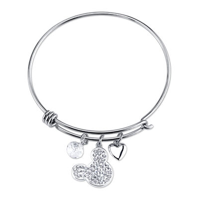 DISNEY© Mickey Mouse I Love Mickey Sterling Silver Bangle
