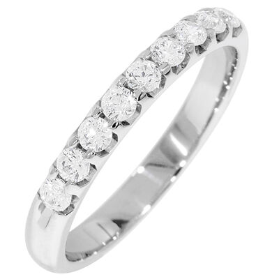 Ladies' 9-Stone 1/3ctw. Prong-Set Diamond Wedding Band in 14K White Gold (HI, I1-I2)