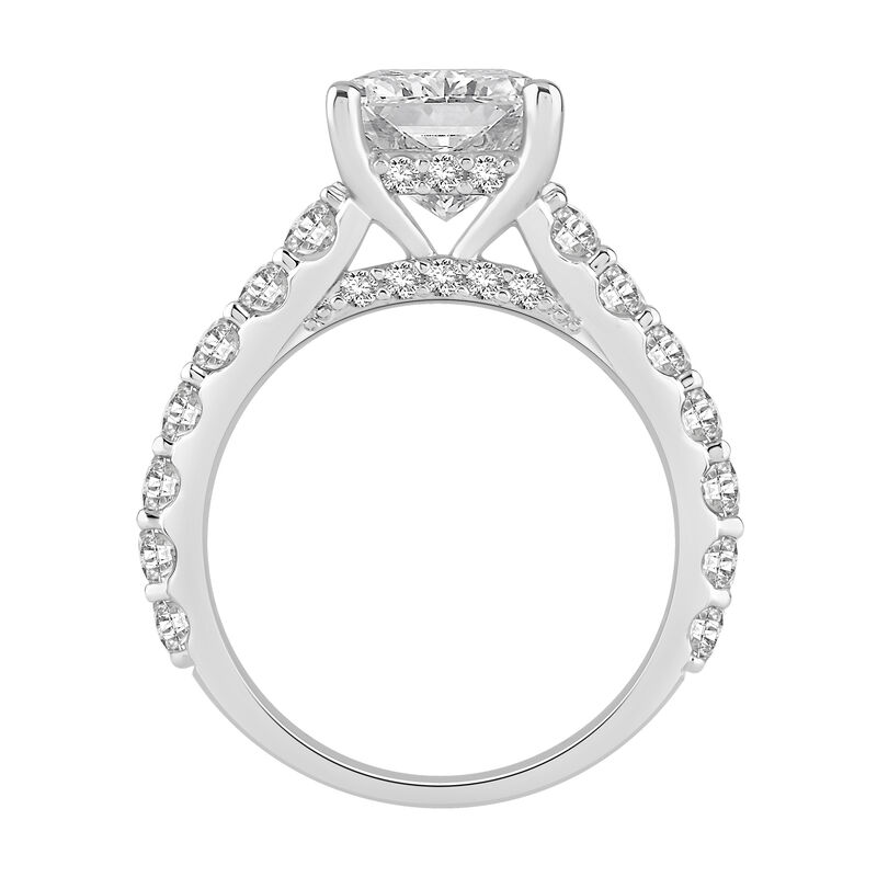 Radiant-Cut Lab Grown 6ctw. Diamond Milgrain Split Shank Engagement Ring in 14k White Gold image number null