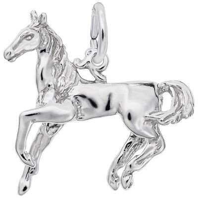 Galloping Horse Charm in Sterling Silver