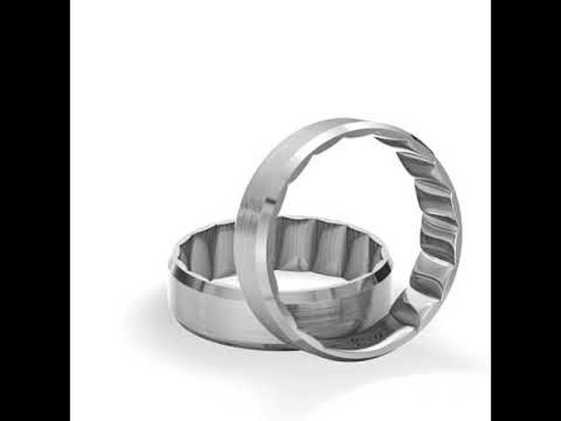 Men's MFIT 8mm Band with Satin Center in 10k White Gold image number null