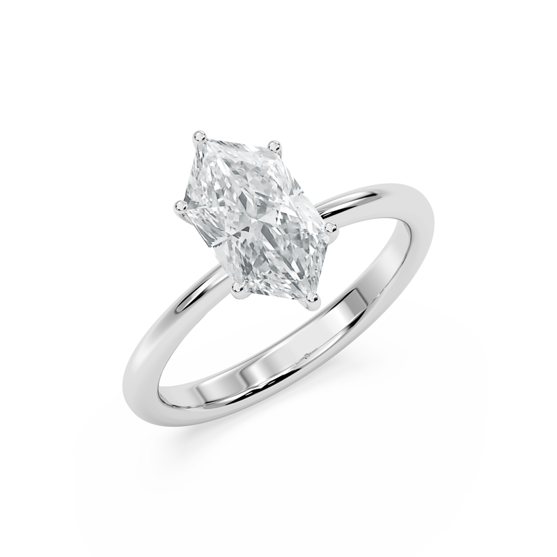 Duchess Marquise Lab Grown Diamond 1 1/2ctw. Solitaire Engagement Ring in 14k White Gold image number null