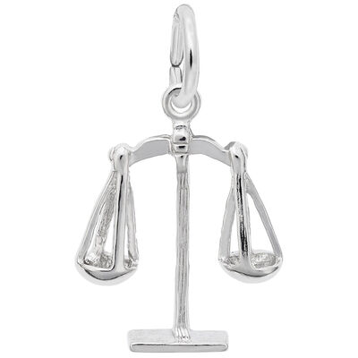 Scales of Justice Charm in 14K White Gold