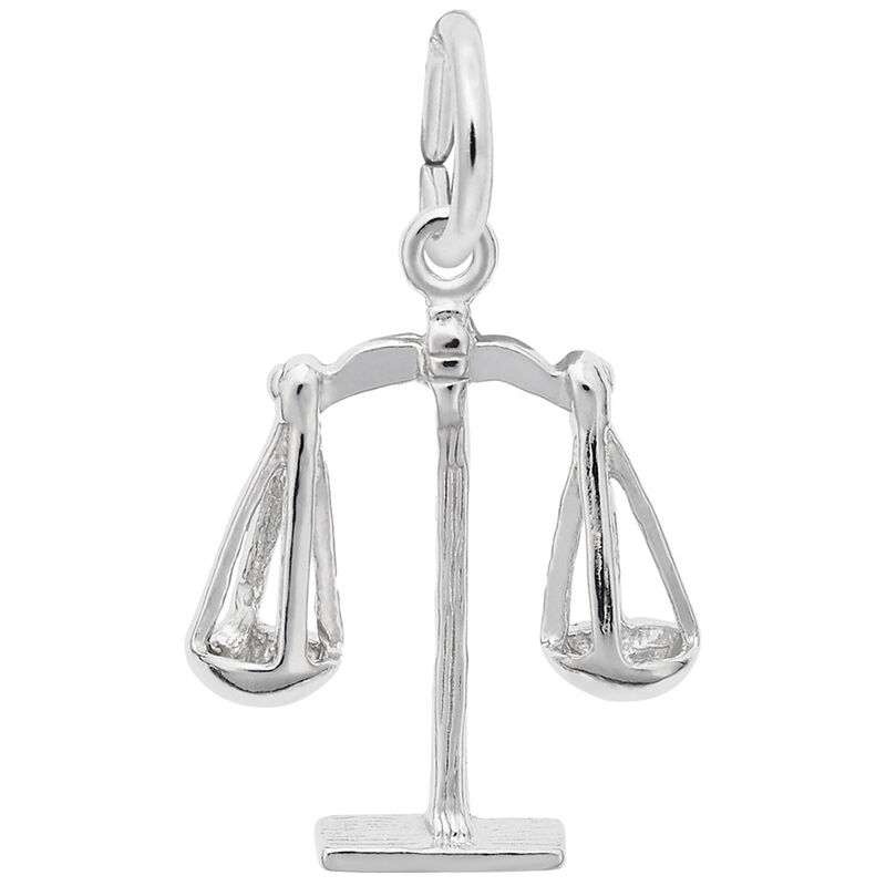 Scales of Justice Charm in 14K White Gold image number null