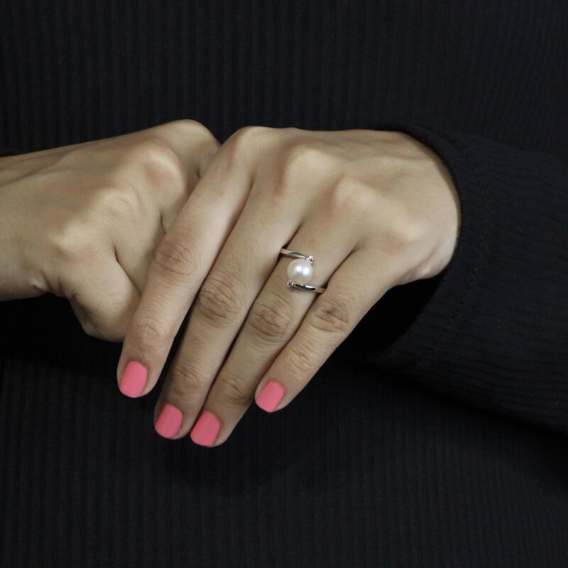 8mm Pearl Ring in Sterling Silver image number null