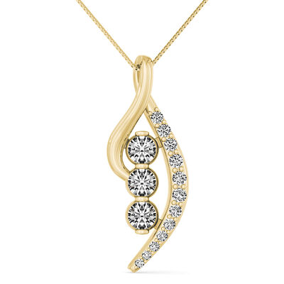 Sirena 5/8ctw. Diamond Swirl Pendant in 14k Yellow Gold