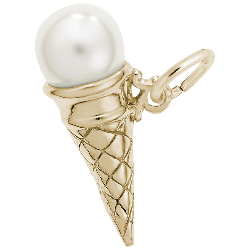 Ice Cream Cone Charm in 14K Yellow Gold image number null