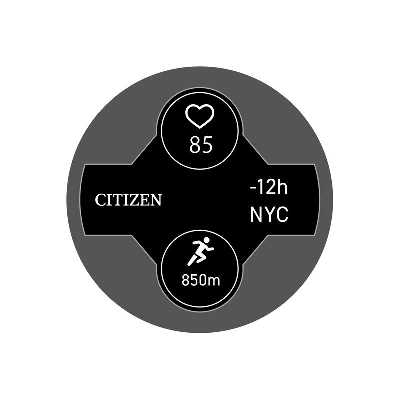 Citizen CZ Smart 44mm Stainless Steel Hybrid Heart Rate Smartwatch with Black Silicone Strap JX1000-03E image number null