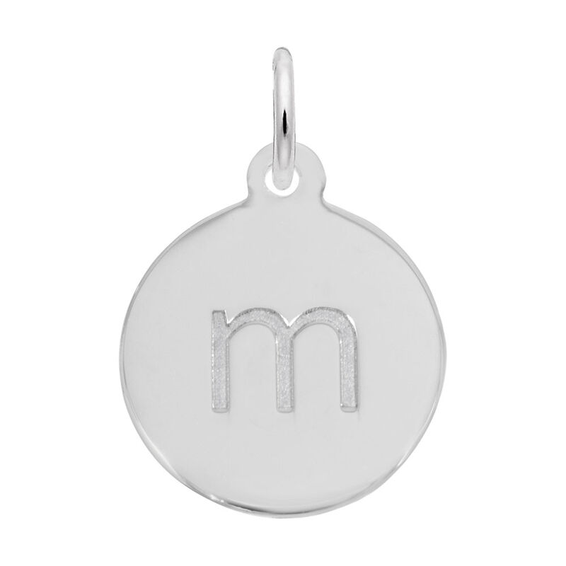 Lower Case Block M Initial Charm in Sterling Silver image number null