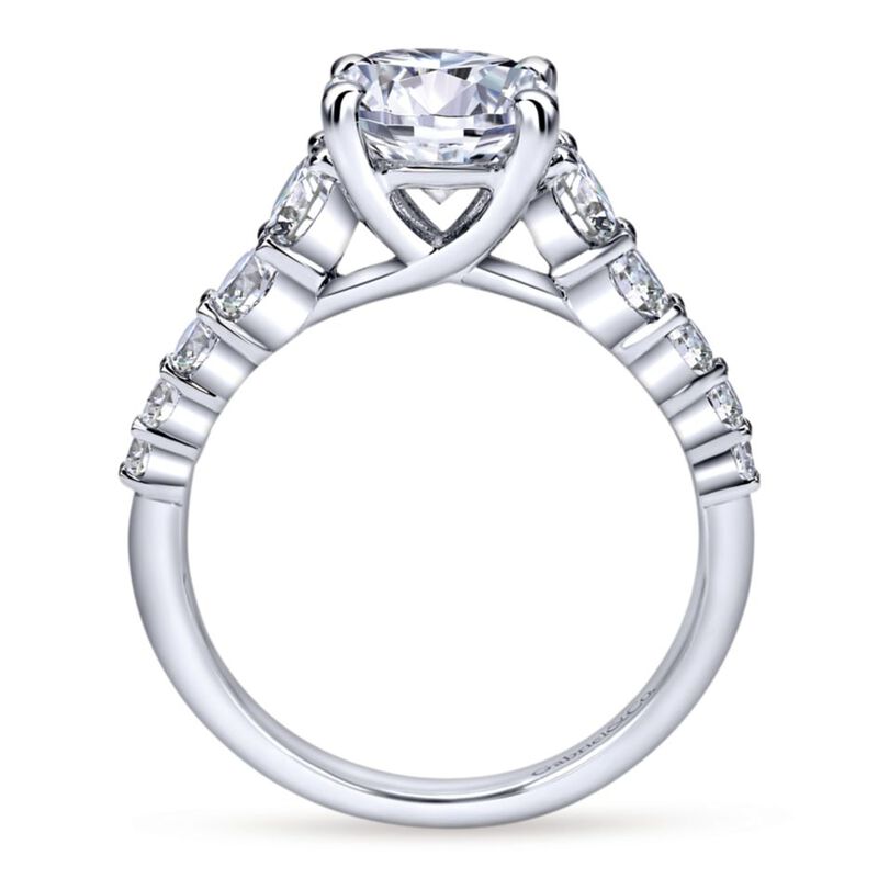 Gabriel & Co. "Reed" 14k White Gold Round Straight Semi-Mount ER11757R6W44JJ image number null