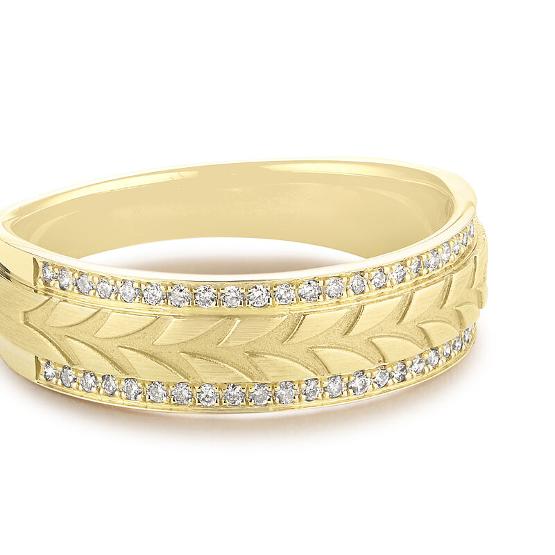 Men's 1/4ctw. Diamond & 10k Yellow Gold Wedding Ring image number null