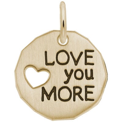 Love you More Charm in 14K Yellow Gold