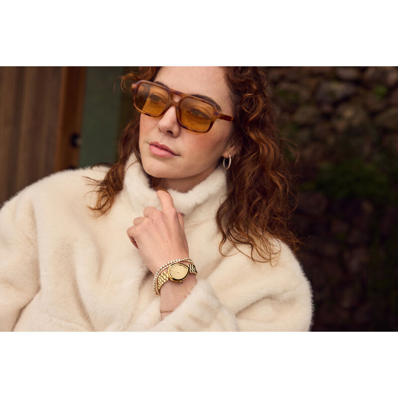 Citizen Ladies L Rainell Eco Drive Gold Dial Gold Plated 26mm Watch EM1202-50P image number null