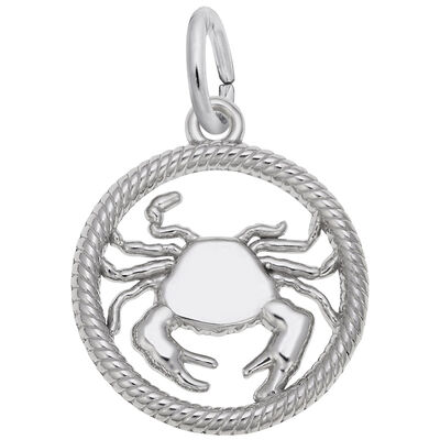 Cancer Charm in Sterling Silver
