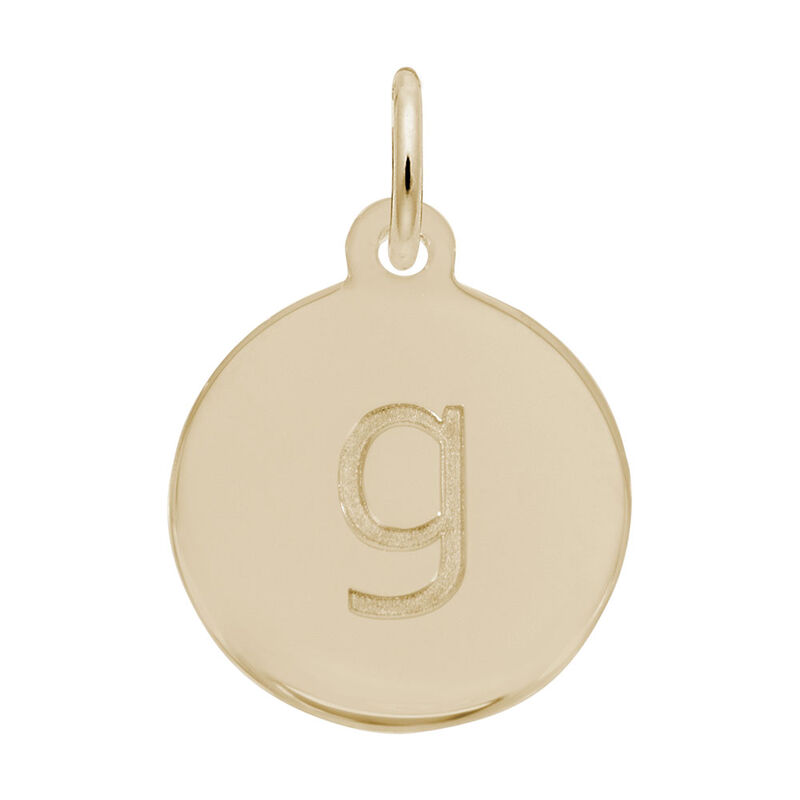 Lower Case Block G Initial Charm in Gold Plated Sterling Silver image number null