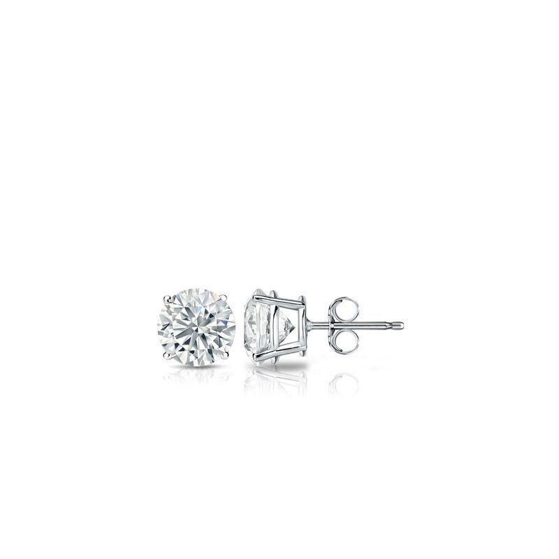 Brilliant-Cut Lab Grown 1/4ctw. EF VS Diamond Stud Earrings in 14k White Gold image number null