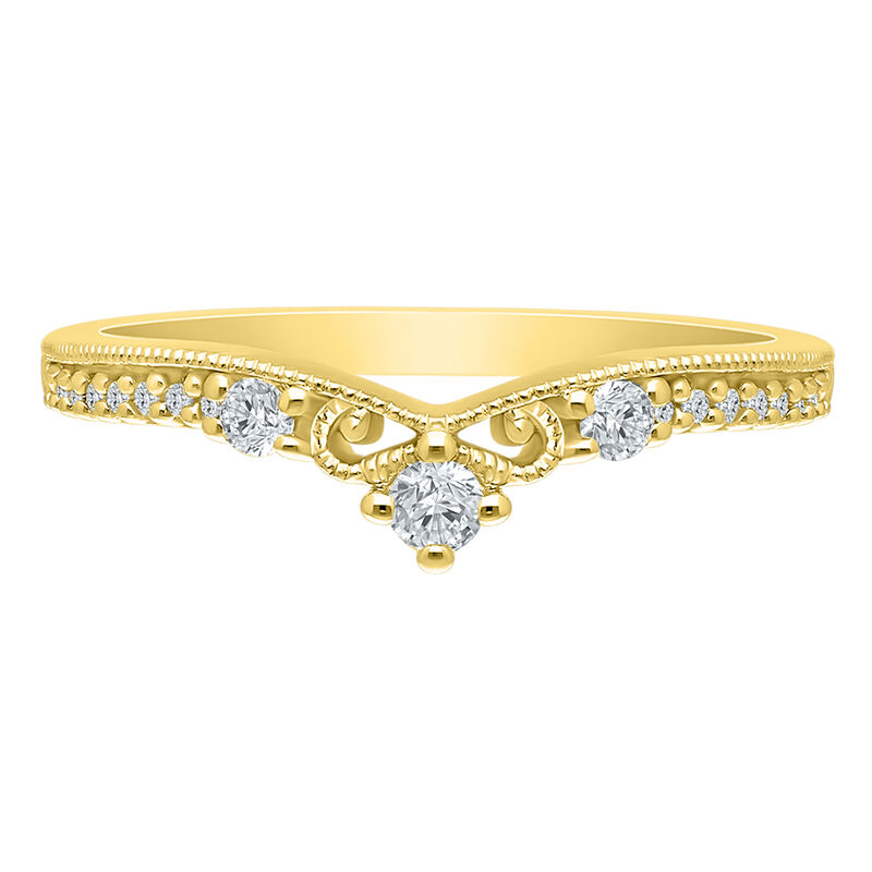 Diamond 1/7ctw. Contour & 14k Yellow Gold Anniversary Ring image number null