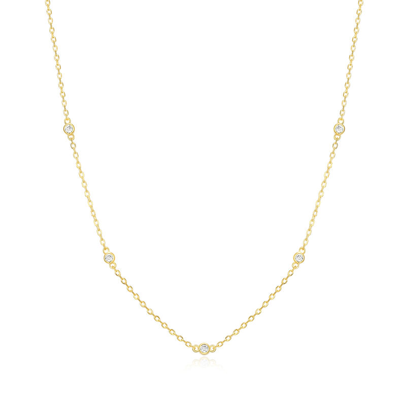 Lab Grown Diamond Necklace in Gold Plated Sterling Silver image number null