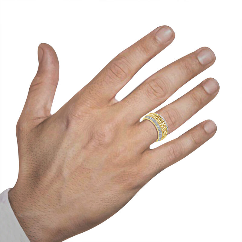 Men's 1/2ctw. Diamond & 10k Yellow Gold Wedding Ring image number null