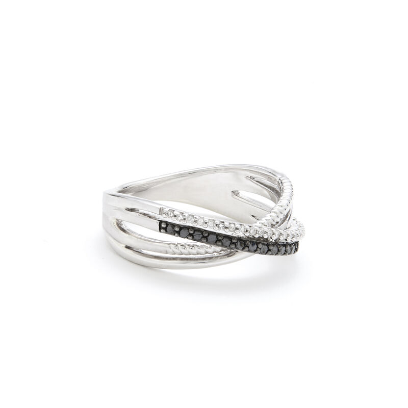 Brilliant-Cut 0.25ctw. Diamond Crossover Ring in Sterling Silver image number null