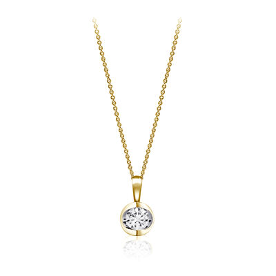 Brilliant-Cut 1/10ct. HI I1-2 Diamond Pendant in 14k Yellow Gold