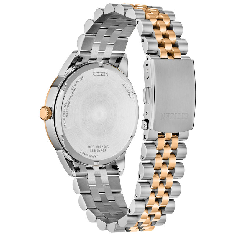 Citizen Men's Rolan Brown Dial Stainless Steel & Rose Gold-Tone  40mm Watch AW0156-57X image number null