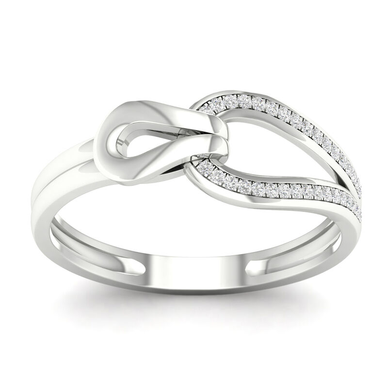 Diamond 1/10ctw. Love Knot Promise Ring in 10k White Gold  image number null