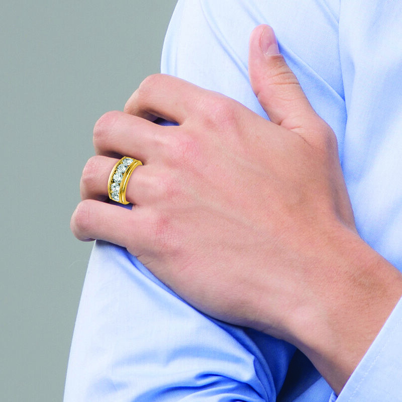 Men's 7/2ctw. Lab Grown Diamond & 14k Yellow Gold Wedding Ring image number null