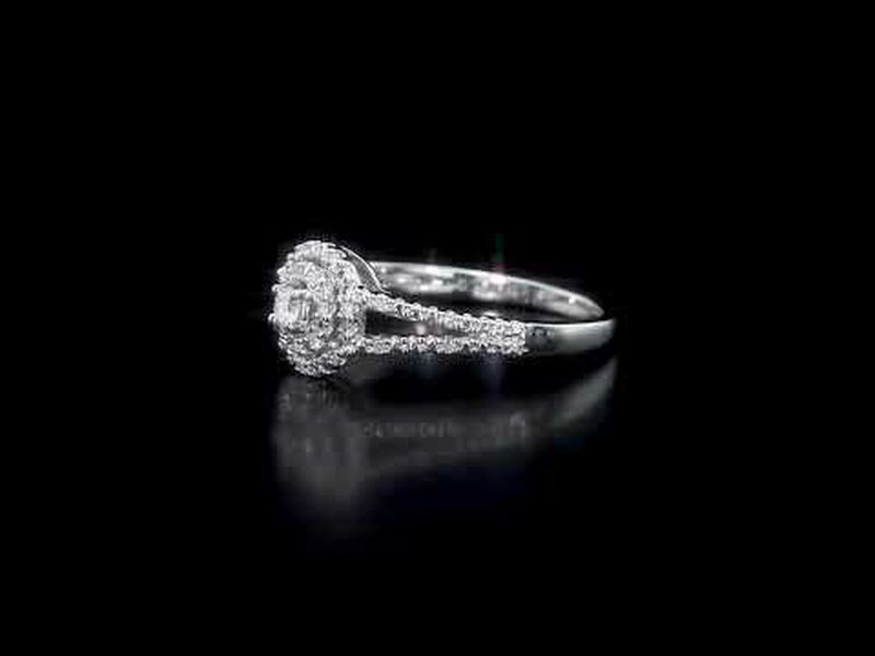 Halo 1/5ctw Engagement Ring in Sterling Silver image number null