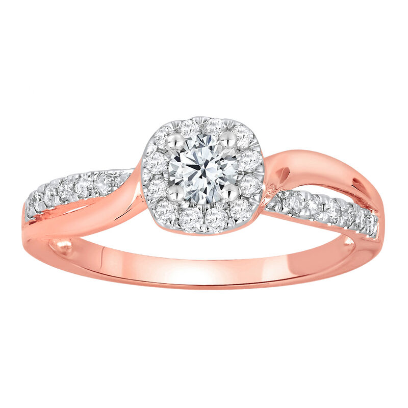 Halo Twist 3/4ctw Engagement Ring in 14k Two-Tone  image number null