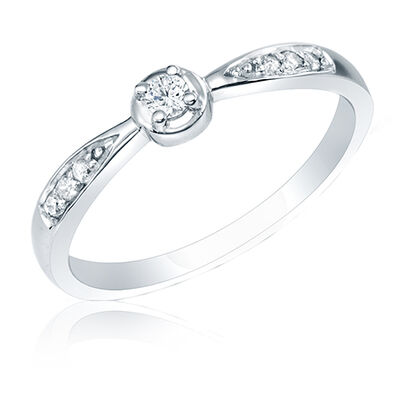 Diamond Promise Ring 14K White Gold