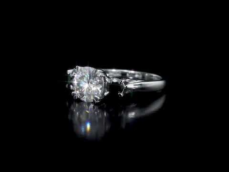Black Diamond & Created White Moissanite 3-Stone Ring in 10k White Gold image number null