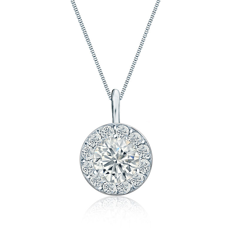 Diamond 1&#189; ct. t.w. Halo Pendant in 14k White Gold image number null