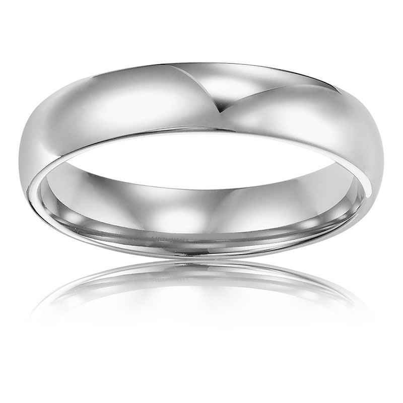 Men's 4mm Comfort Fit Wedding Band in 14k White Gold, Size 9 image number null