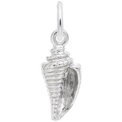 Cone Shell Charm in 14k White Gold
