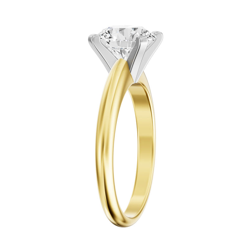 Round Lab Grown Diamond 5ct Solitaire Engagement Ring in 14k Yellow Gold image number null