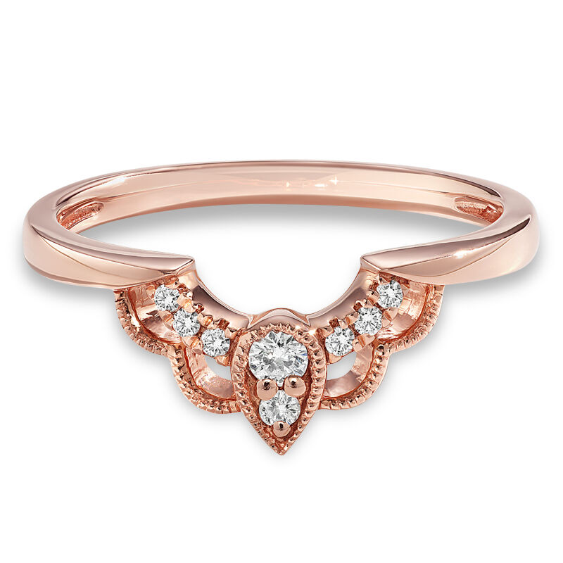 Diamond Art Deco 1/10ctw Nesting Band in 14k Rose Gold  image number null