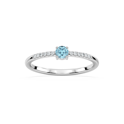 Blue Lab Grown Diamond Fashion Ring in 10k White Gold
