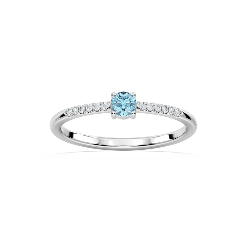 Blue Lab Grown Diamond Fashion Ring in 10k White Gold image number null