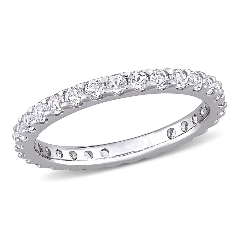 White Topaz Eternity Band in 10k White Gold image number null