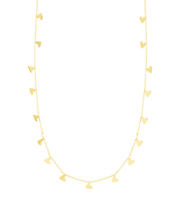 Dangling Hearts Necklace 18" in 14k Yellow Gold