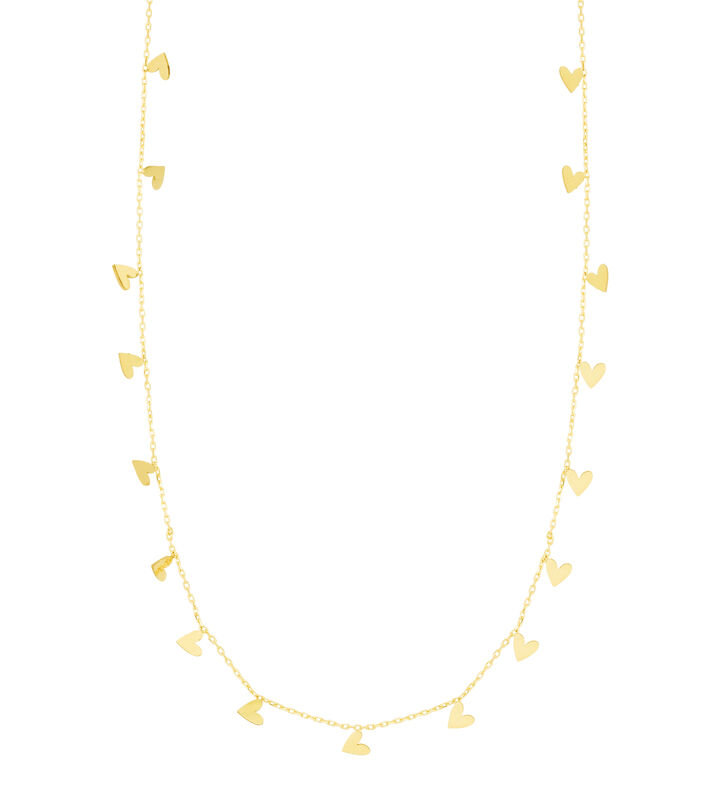 Dangling Hearts Necklace 18" in 14k Yellow Gold image number null