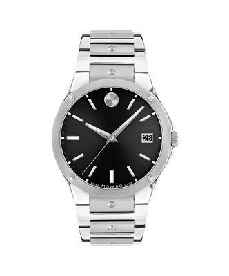 Movado SE Stainless Steel Watch With Black Dial 0607541