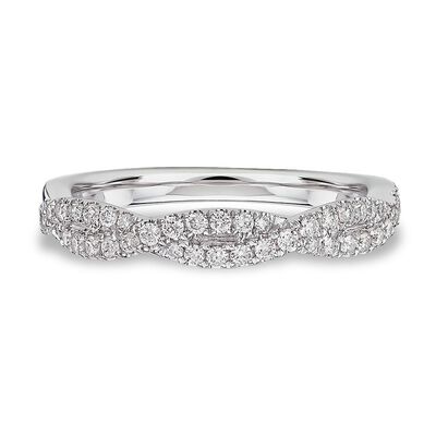 Diamond Twist & 14k White Gold Wedding Ring